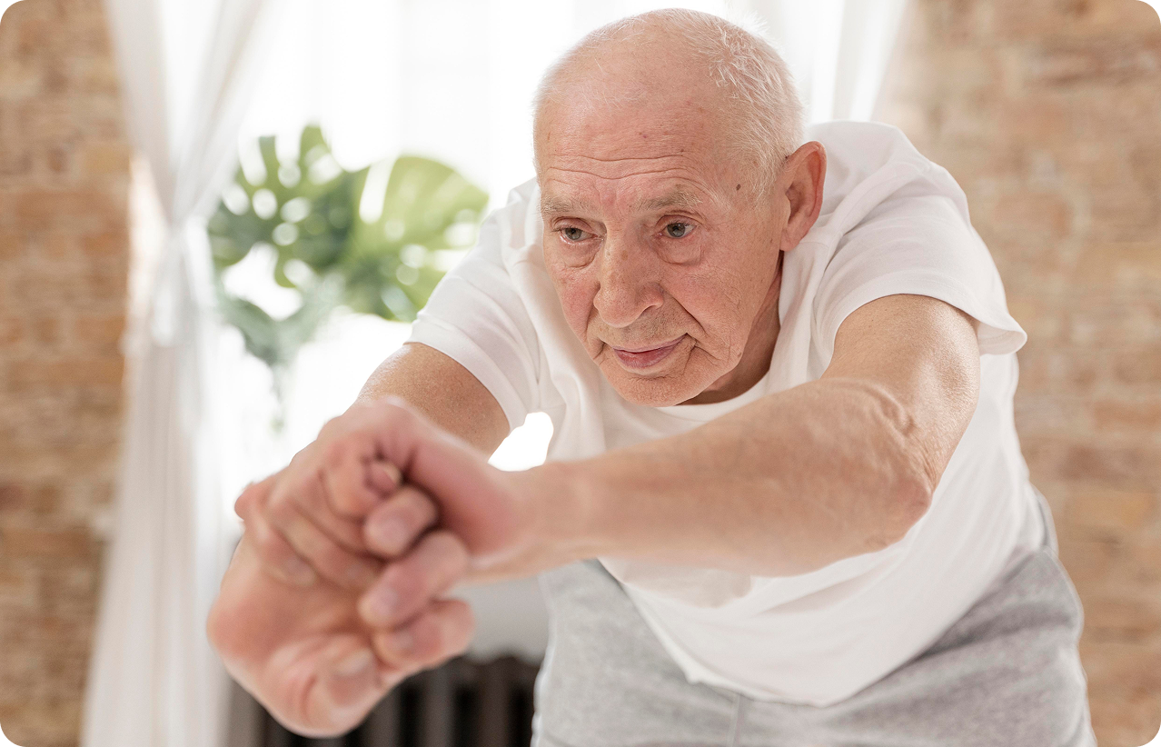 Ilustração de perda de massa muscular – sarcopenia em idosos